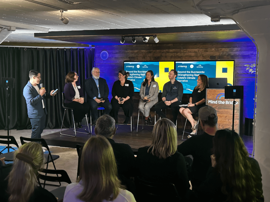 Panelist on stage at Beyond the Buzzwords event during SF Climate Week 2025