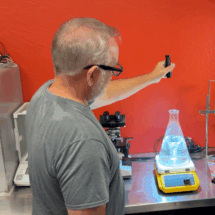 4 Chris Garrett, owner of Devil's Canyon, inspecting the quality of the recycled water