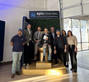 A few members of a tour of Epic Cleantec's office during APEC 2023