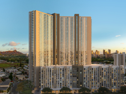A rendering of Kuilei Place, a residential project in Hawaii