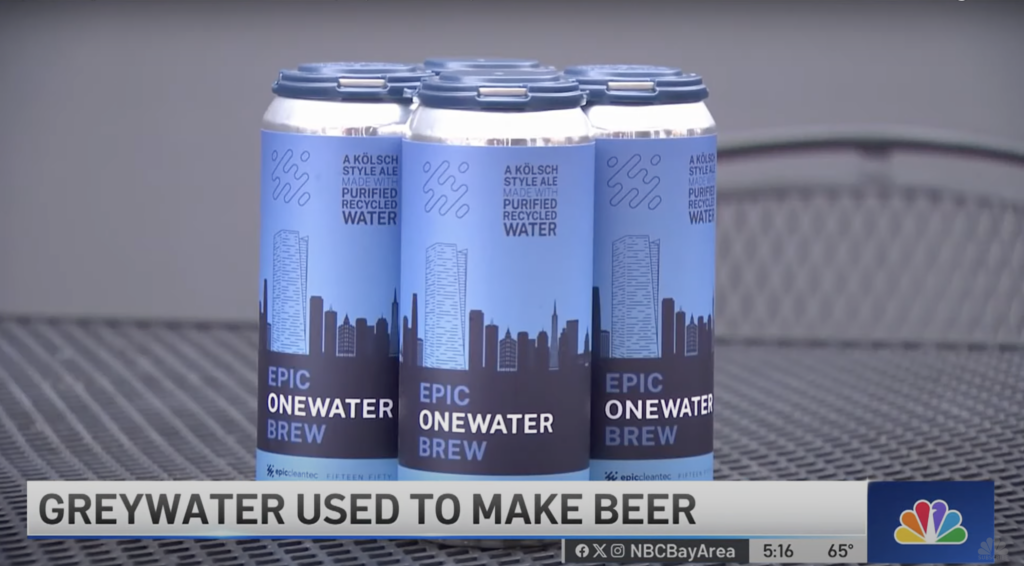 Epic OneWater Brews 4-pack of cans sitting on table